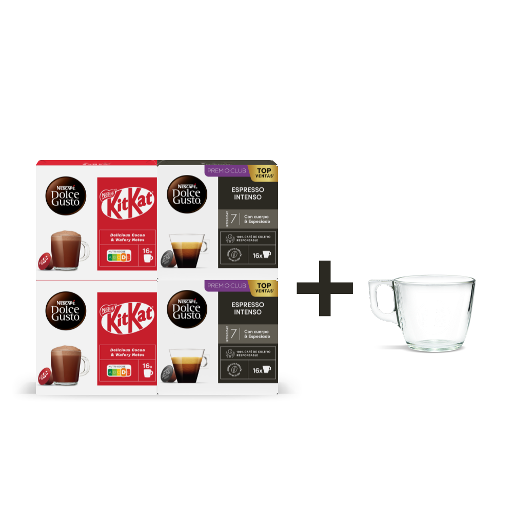 COMBO 2 ESPRESSO INTENSO + 2 KitKat® + 1 TAZA 22 cl