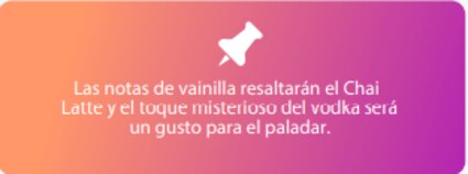 Las notas de vainilla resaltarán el Chai Latte