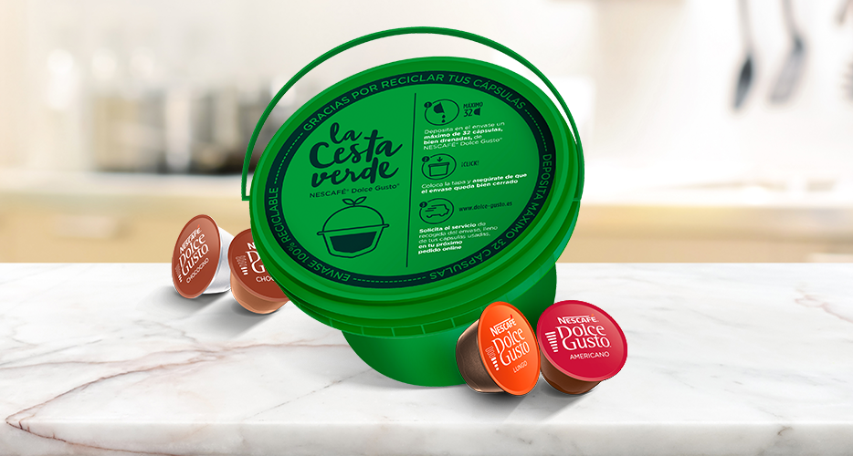 La cesta verde Nescafé Dolce Gusto