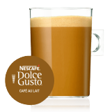 Café con leche en taza de cristal