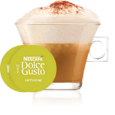 Cappuccino en taza de cristal