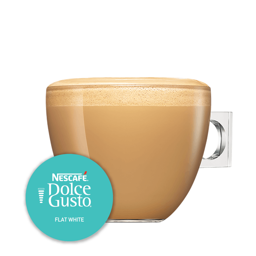 Cápsula con taza de Flat White 16 Cápsulas de NESCAFÉ Dolce Gusto